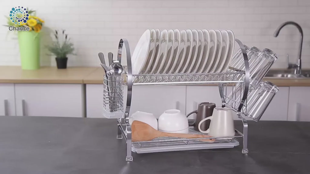 Chrome Two-Tier dish rack