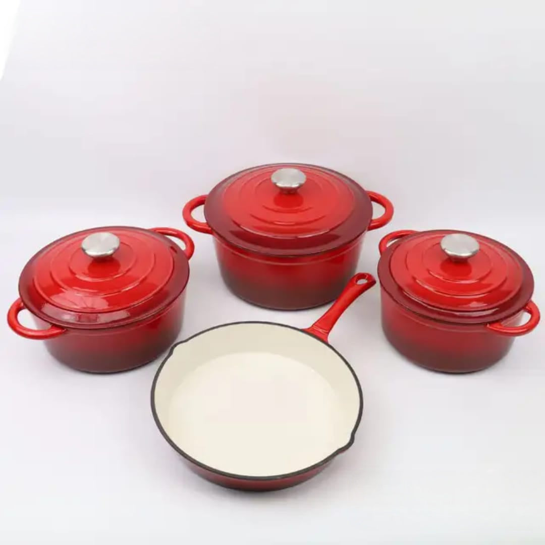 Enamel cast iron 7 piece cookware