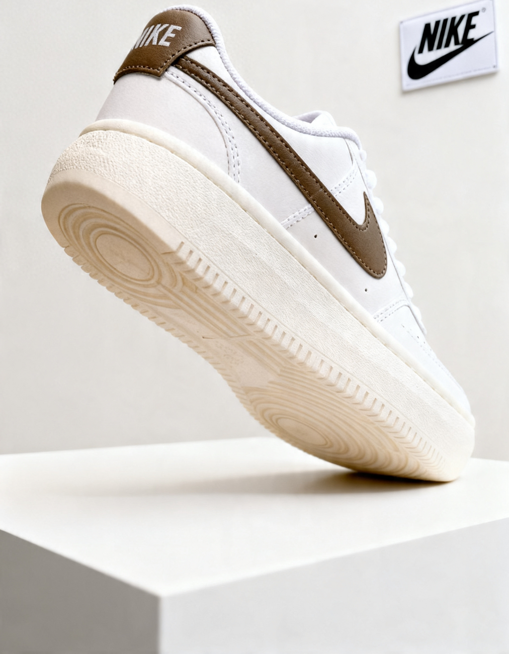 Court Vision Alta sneakers in white and gold