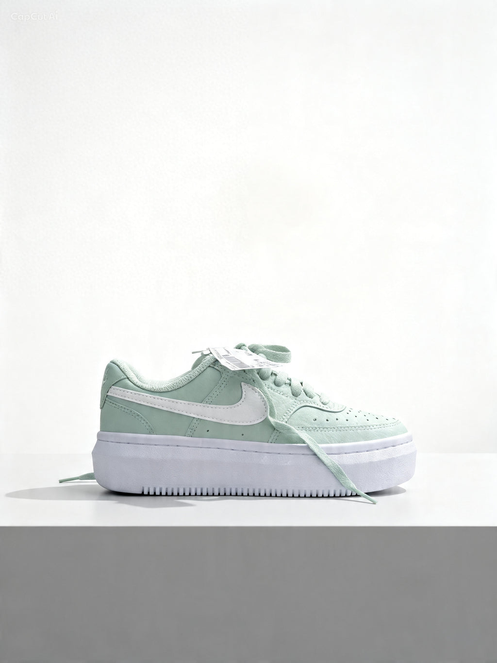 Women's Court Vision Alta sneakers in a white and Dusty green color