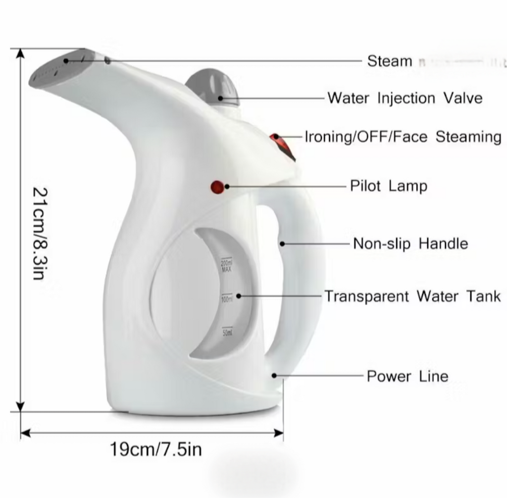 Two in 1 laundry and facial steamer