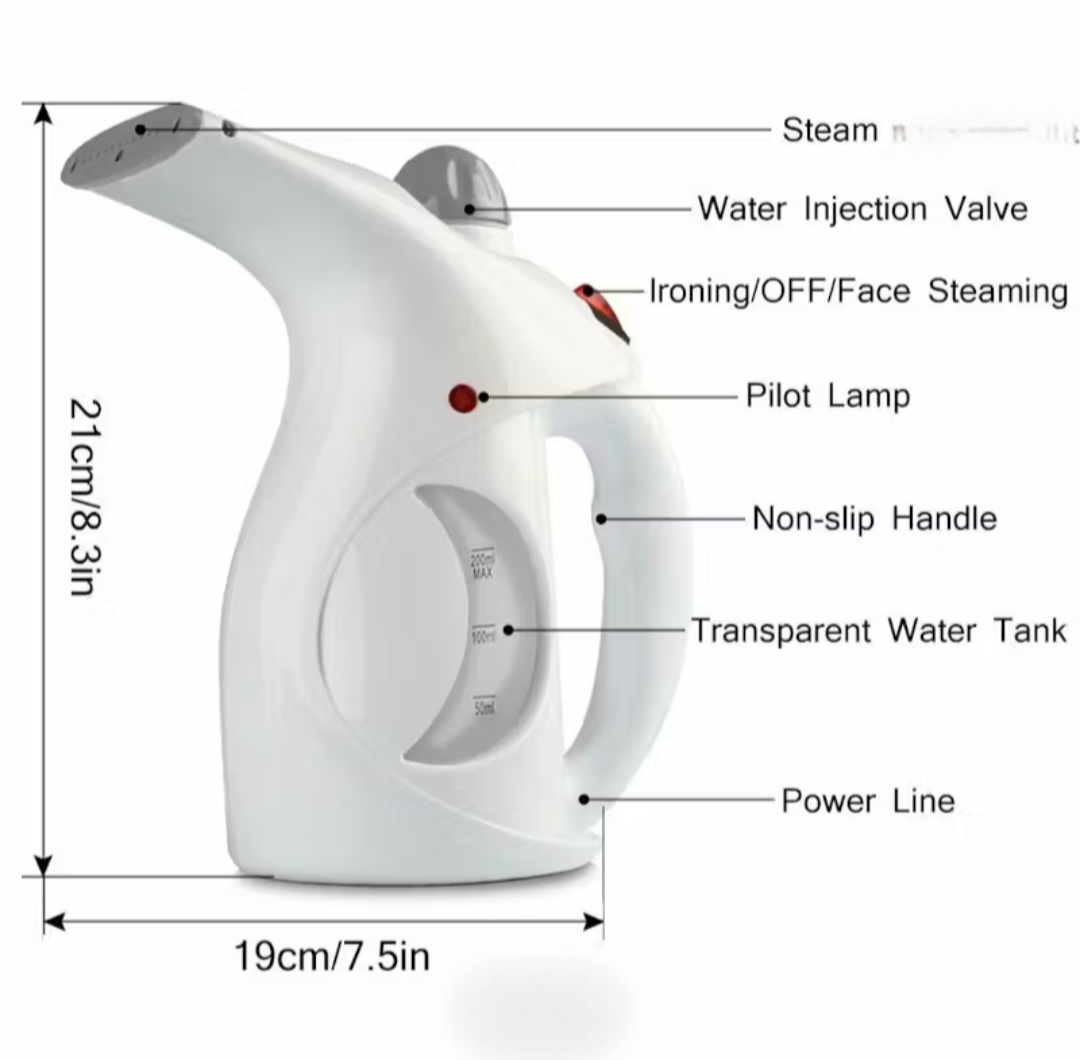 Two in 1 laundry and facial steamer