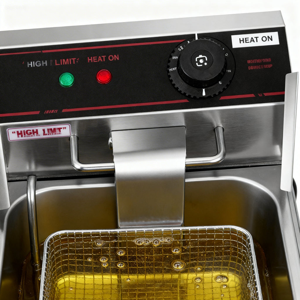 Stainless steel electric countertop deep fryer