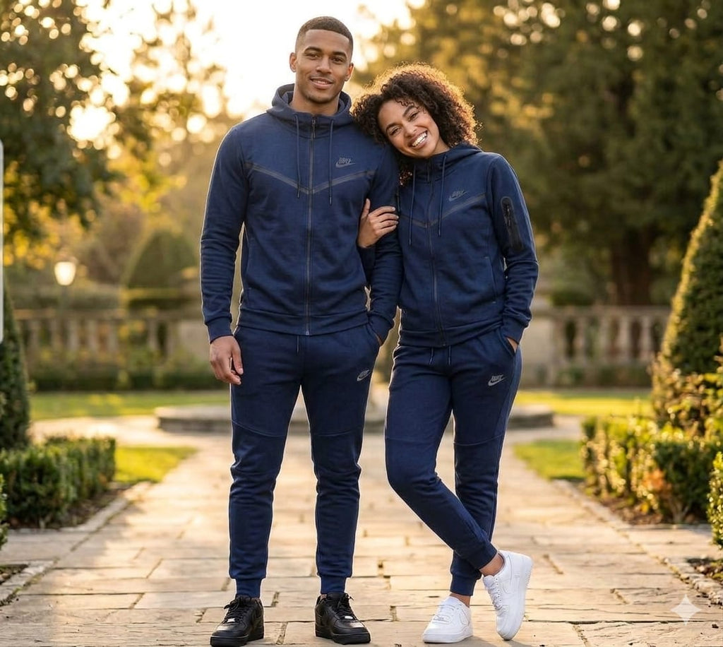 Tech Fleece zip-up hoodie and matching joggers.
