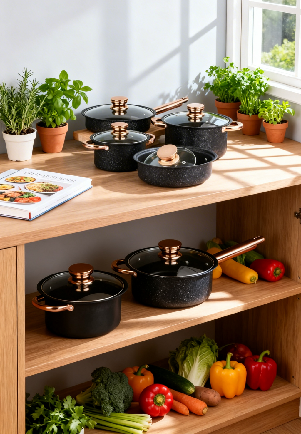 Non-stick granite coated cookware set