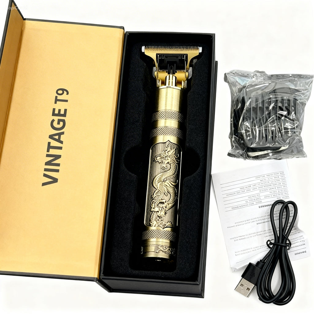 Vintage T9 professional multifuntional hair clipper and trimmer set.