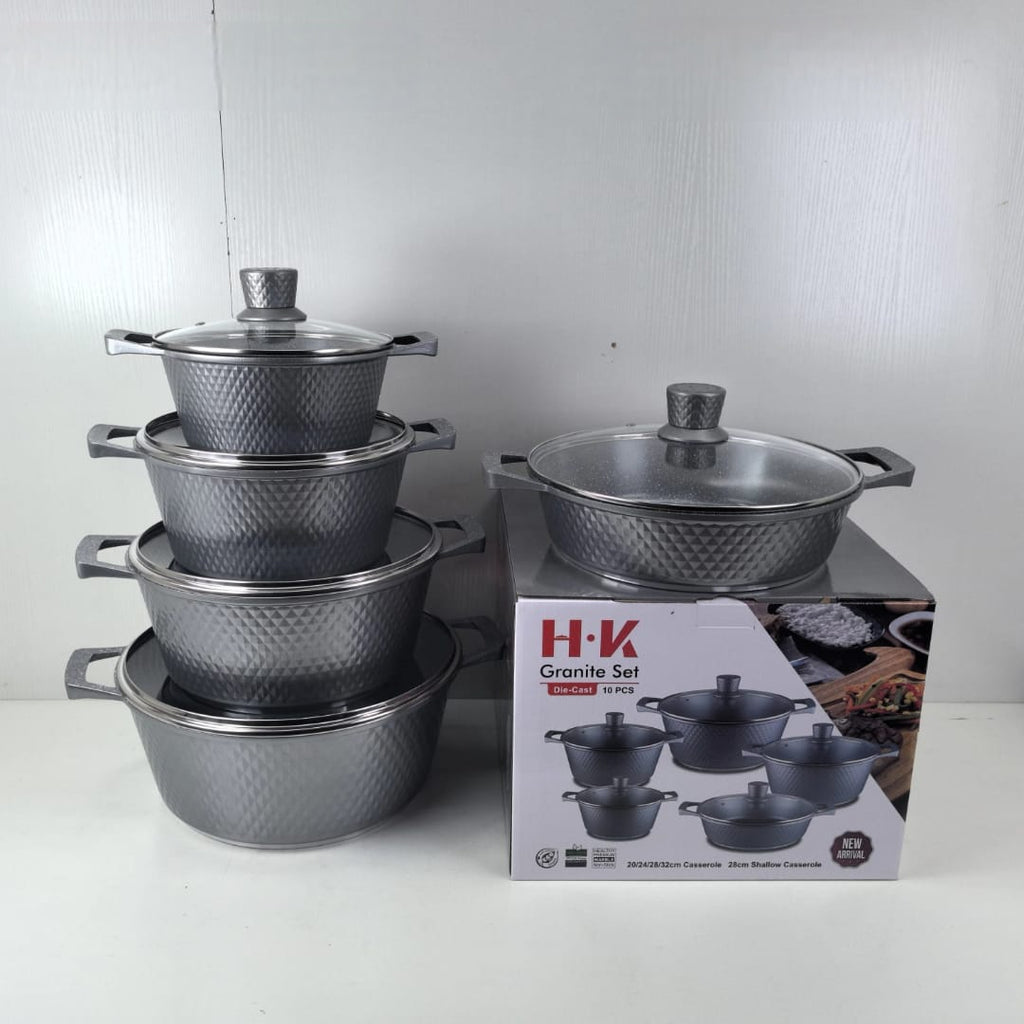 10 piece granite set, die cast