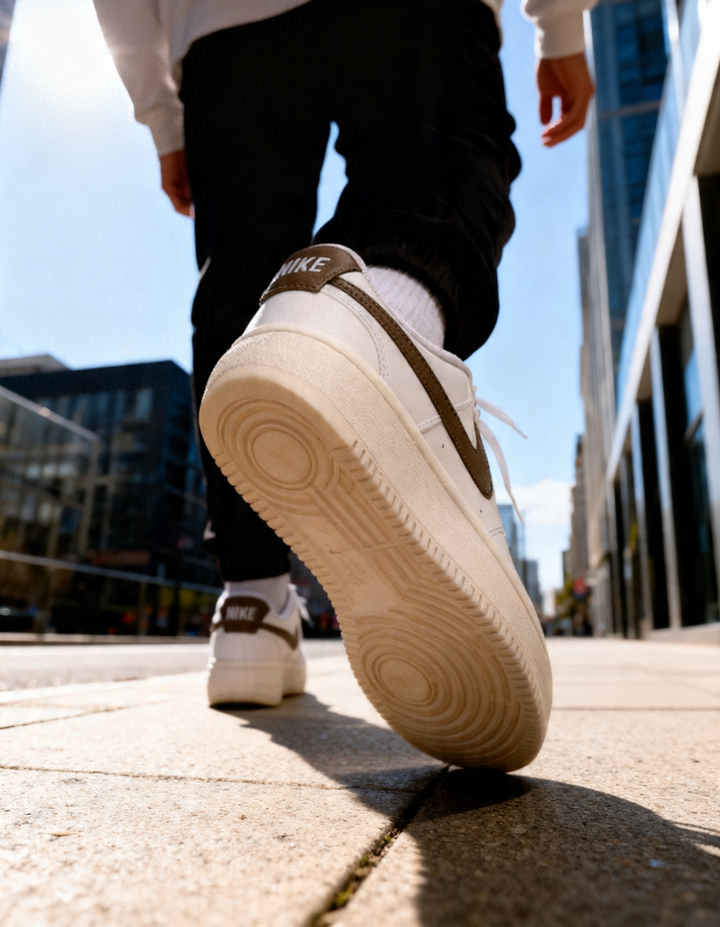 Court Vision Alta sneakers in white and gold