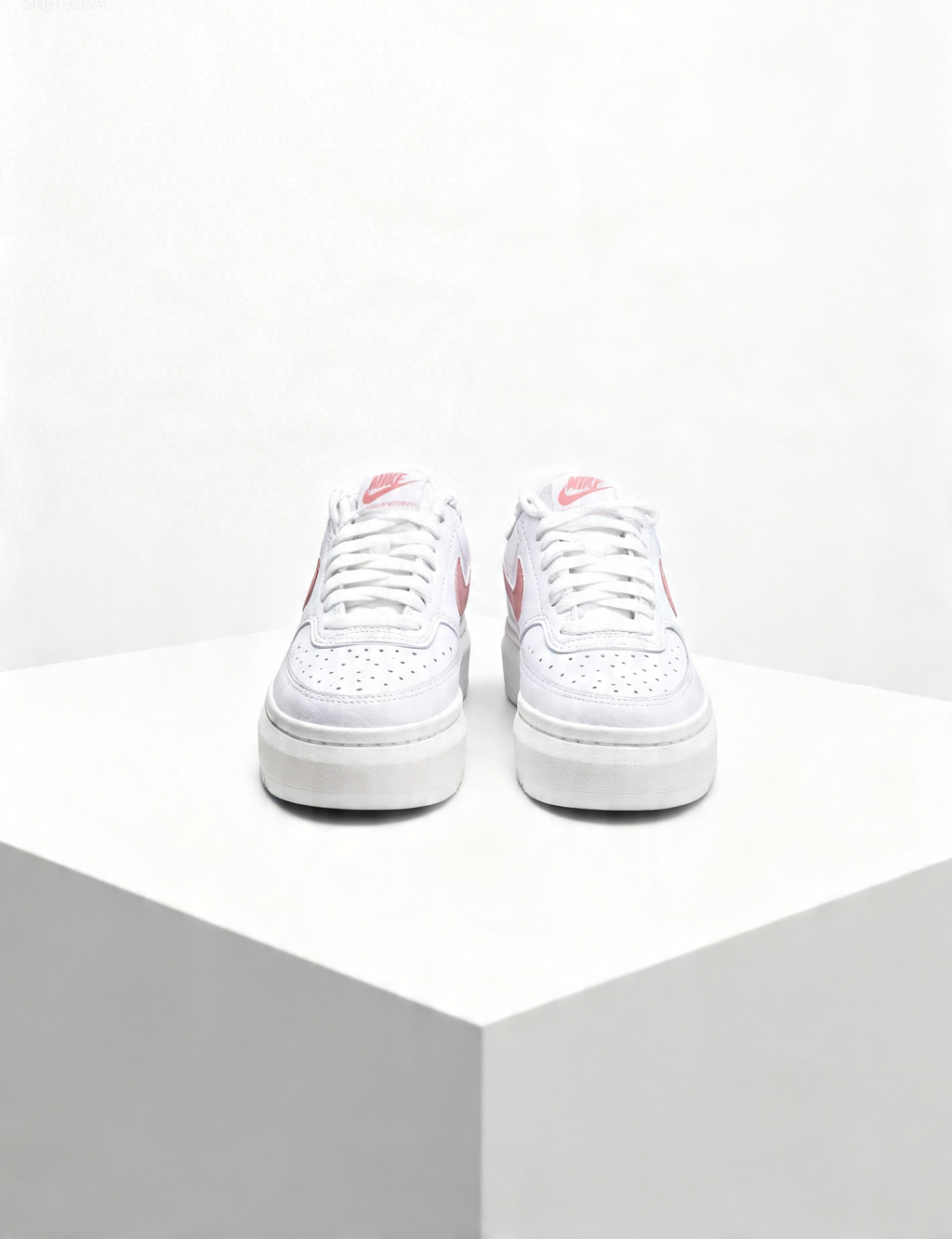 Women's Court Vision Alta sneakers in a white and red stardust colorway.