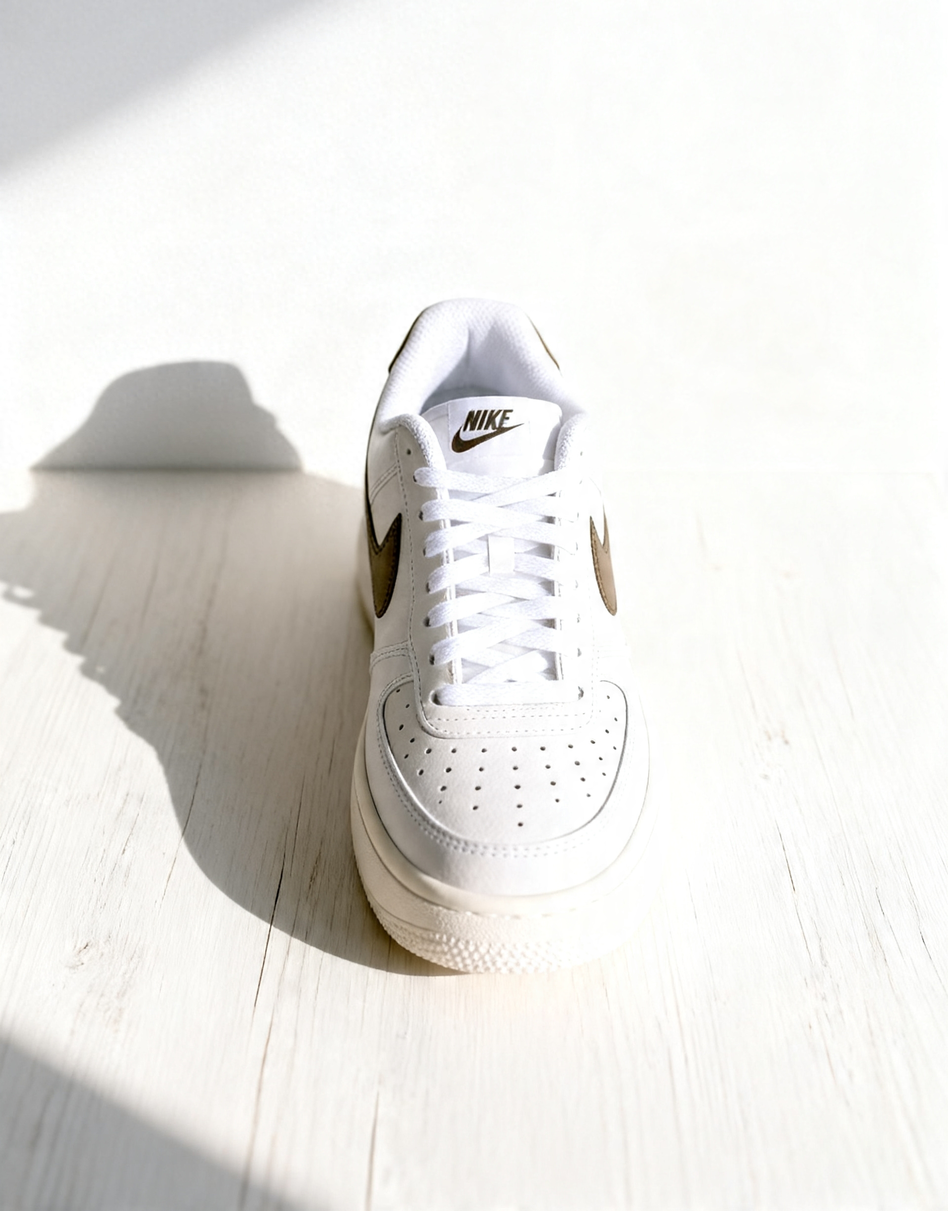 Court Vision Alta sneakers in white and gold