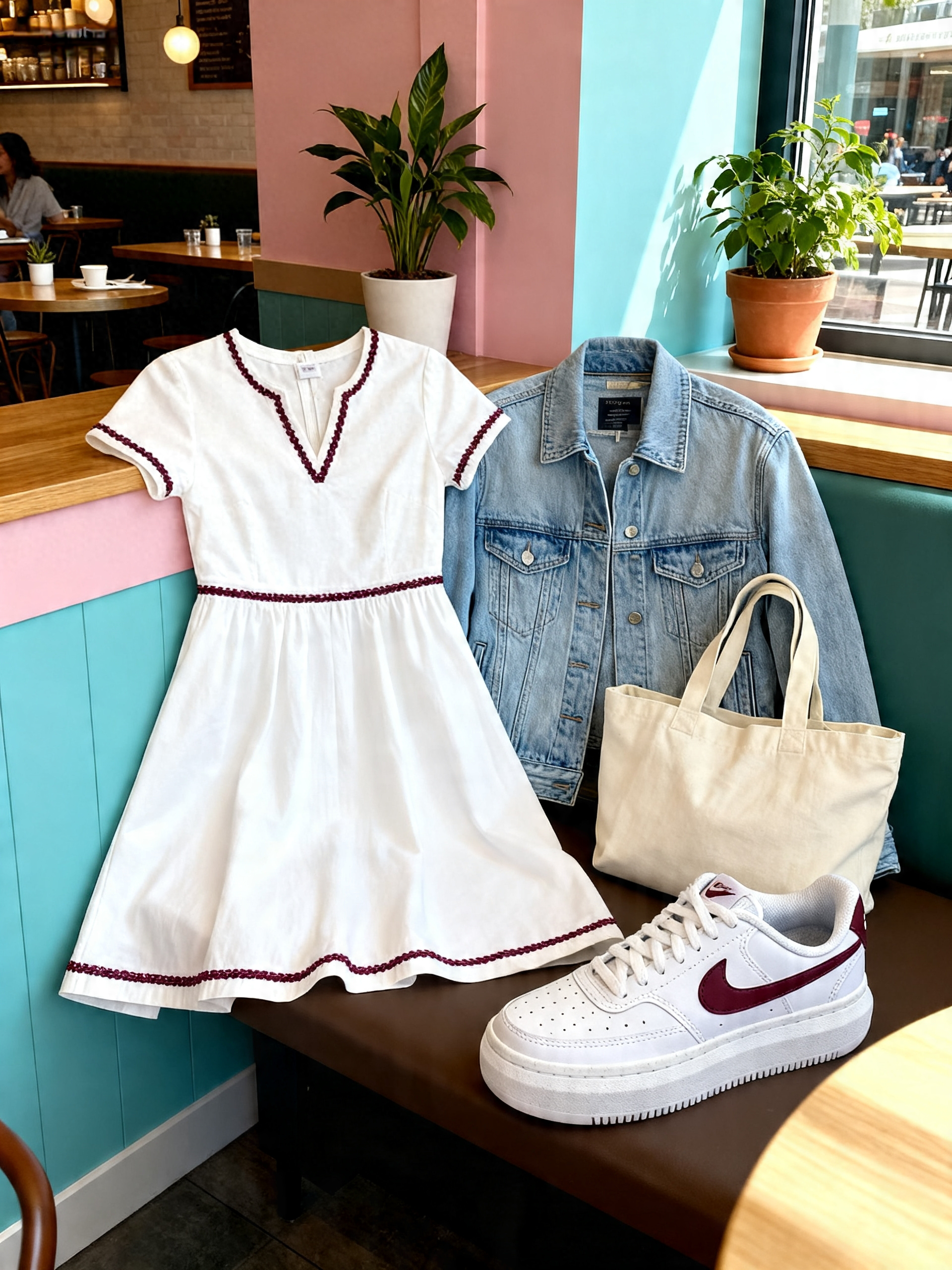 Court Vision Alta sneakers, white and Maroon