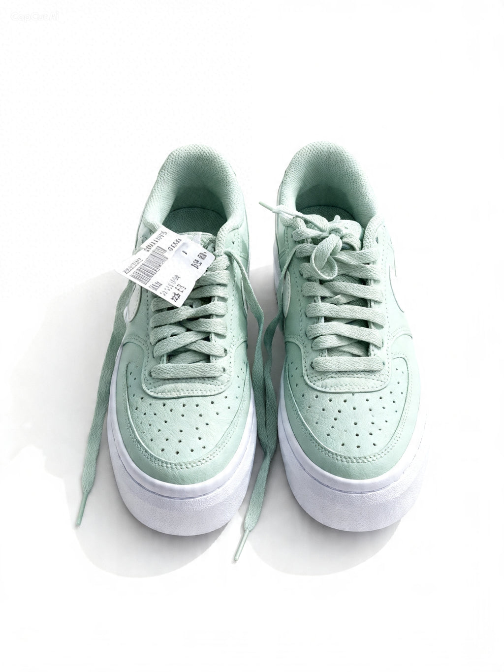 Women's Court Vision Alta sneakers in a white and Dusty green color