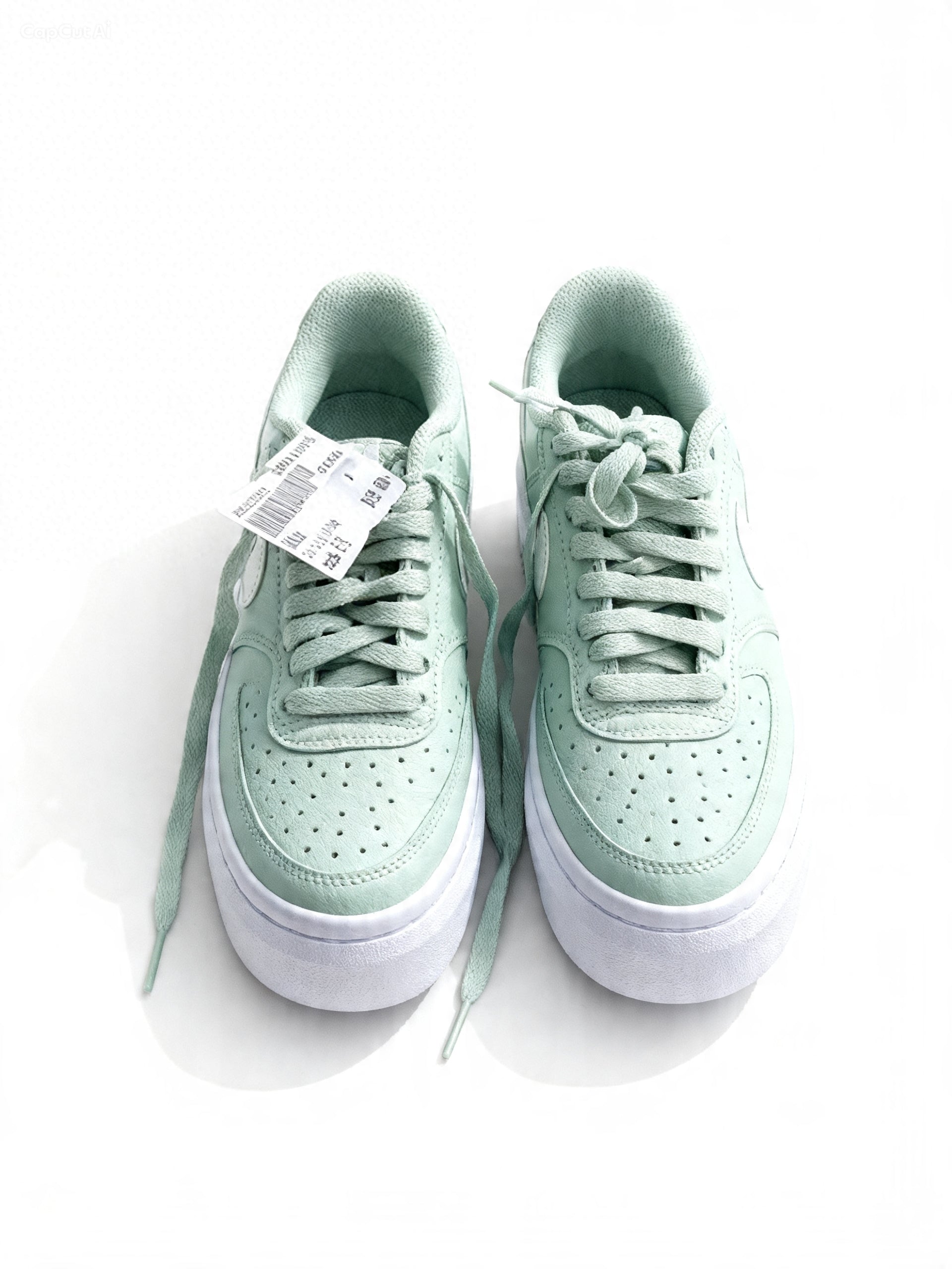Women's Court Vision Alta sneakers in a white and Dusty green color