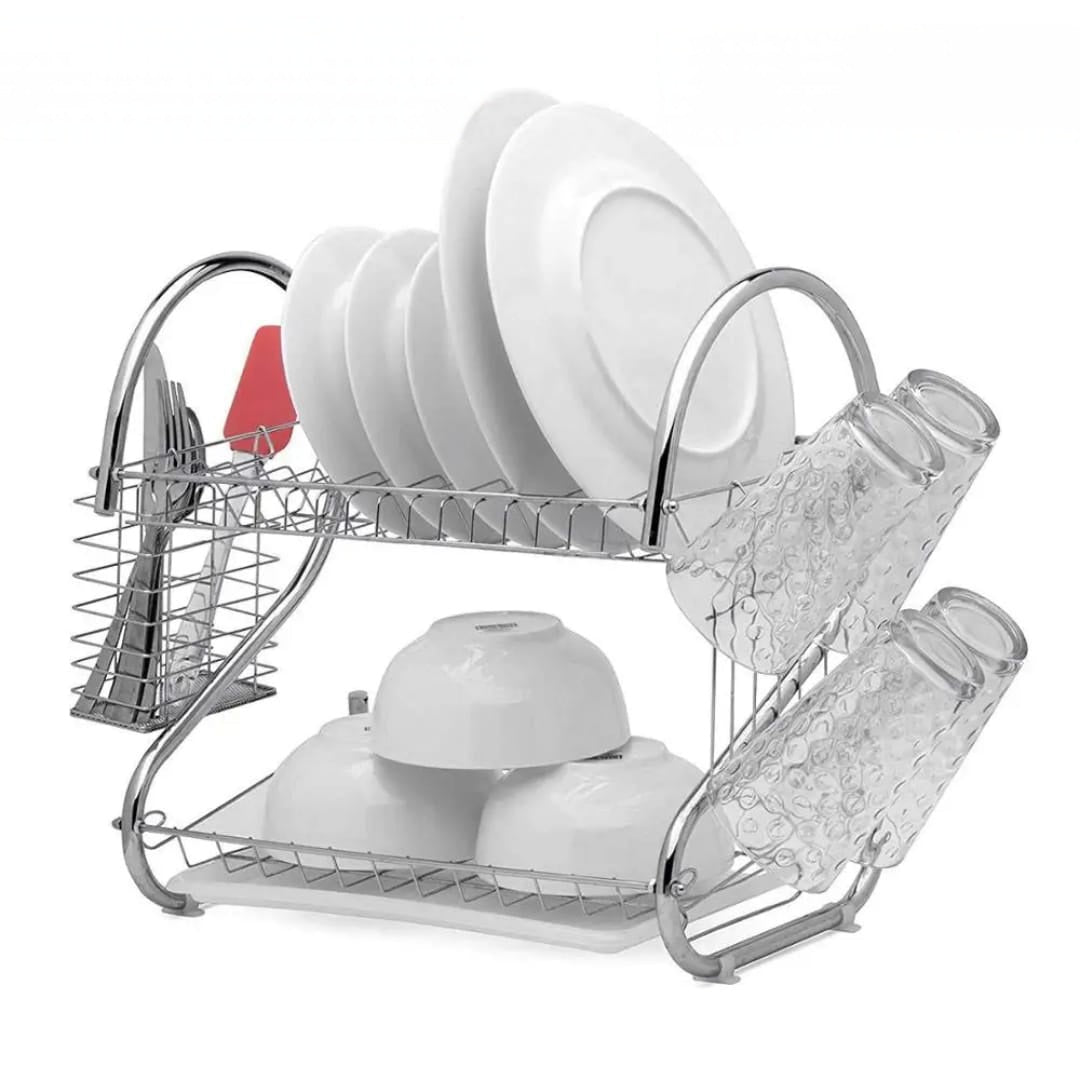 Chrome Two-Tier dish rack