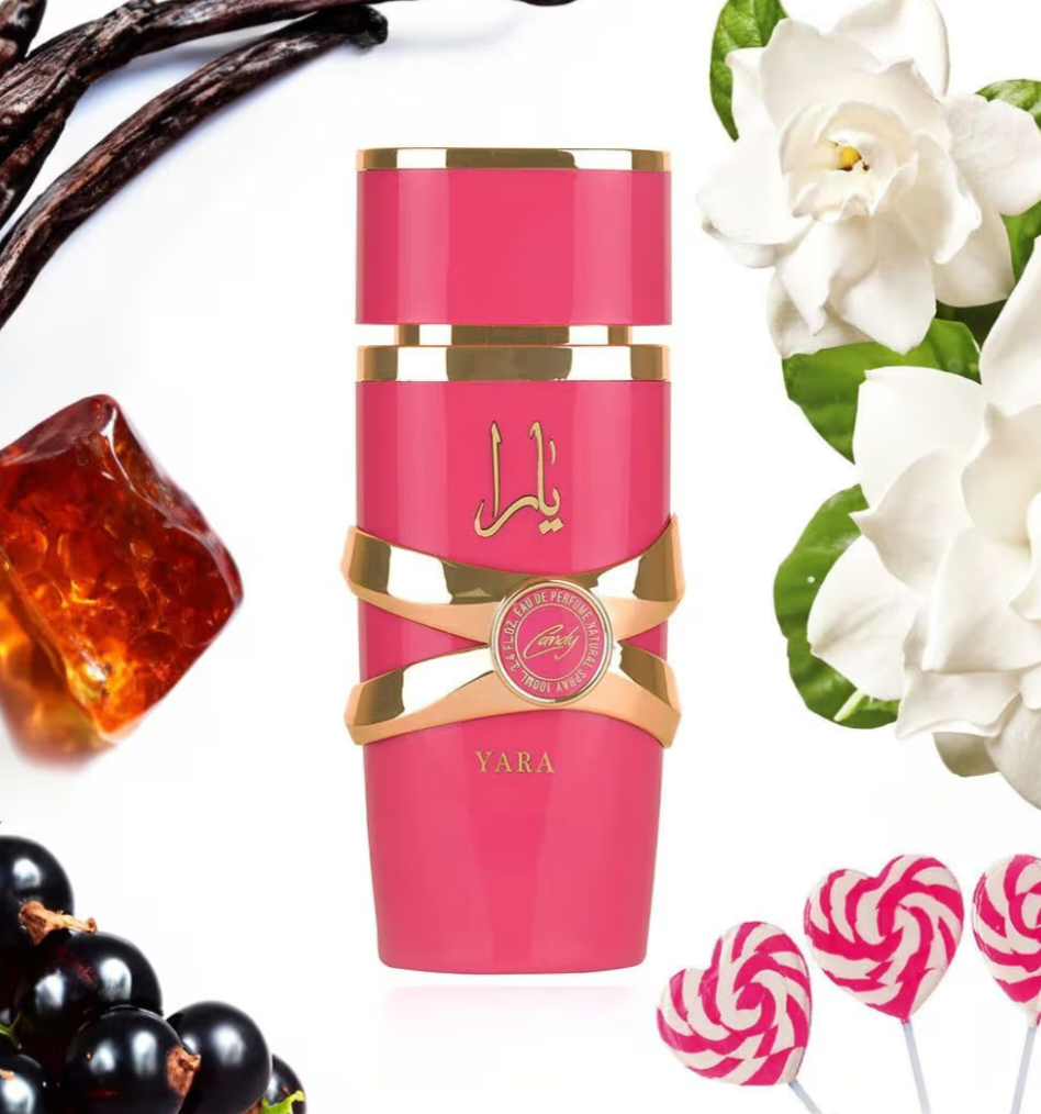 Yara Candy Perfume - Luxury Arabian UAE Women Fragrance - Vanilla Fruity Scent - Eau De Parfum Spray 100ml