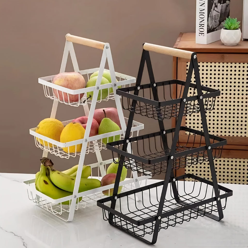 3 tire fruit basket, food storage basket