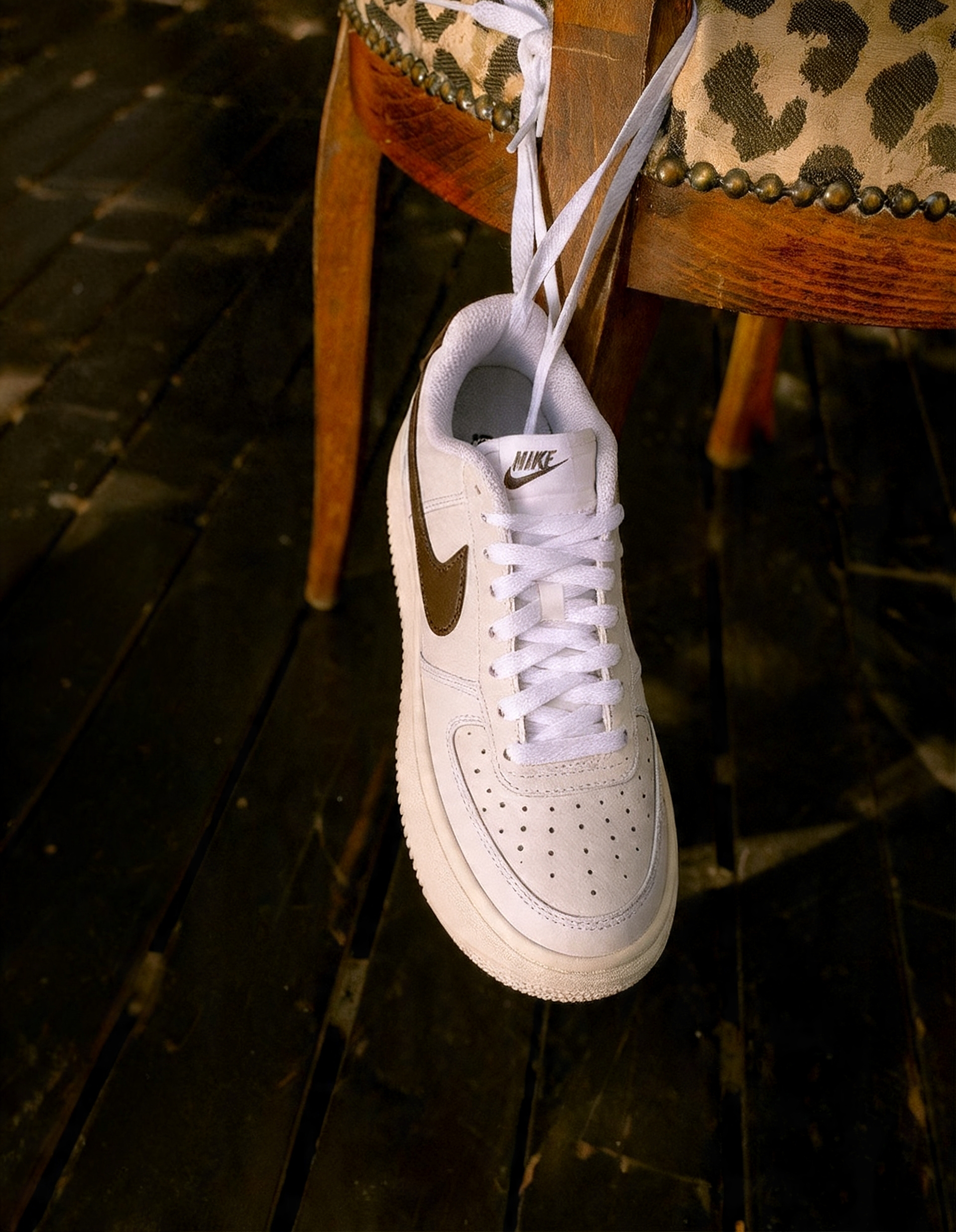 Court Vision Alta sneakers in white and gold